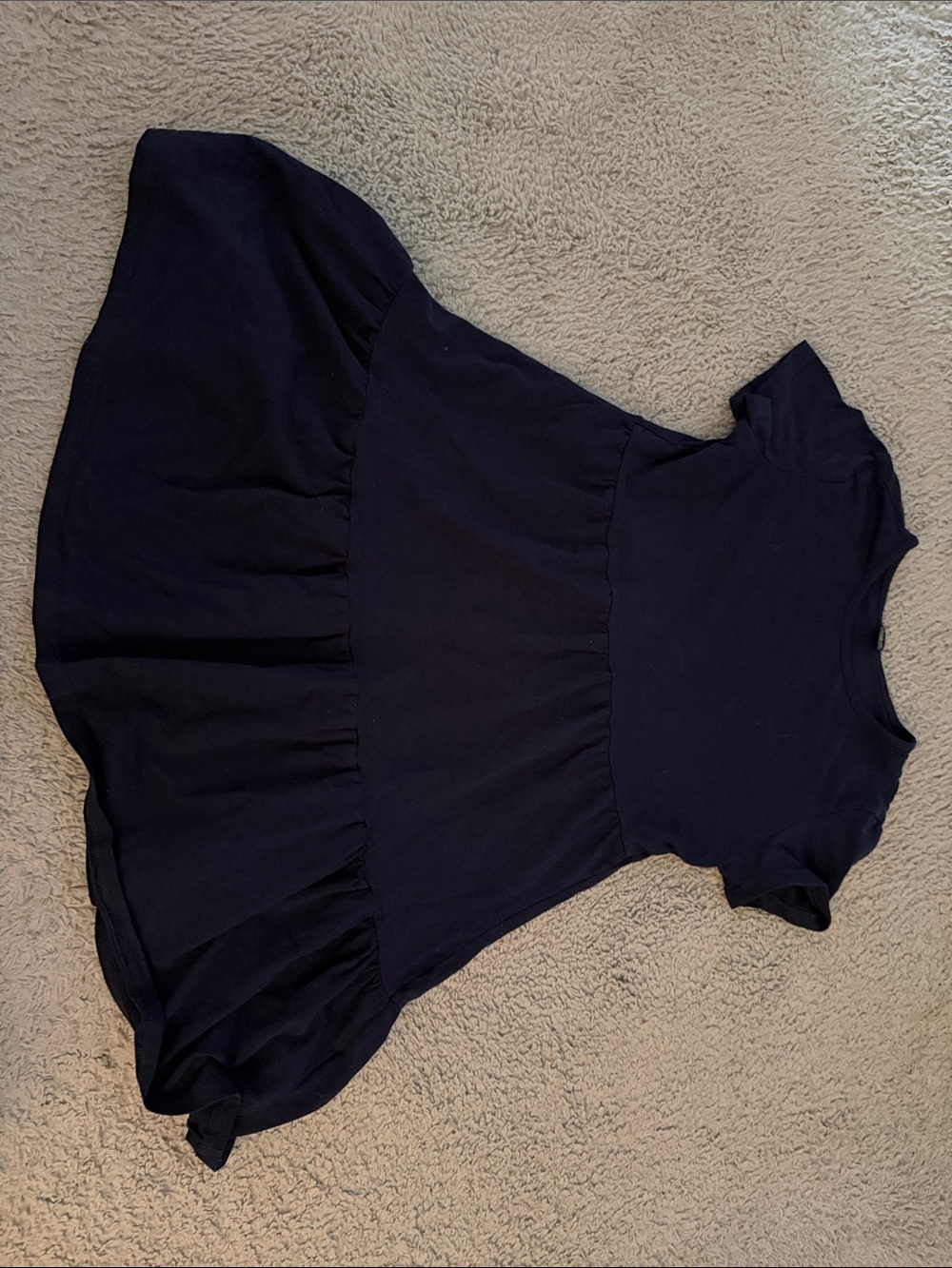 SHEIN Black Short Sleeve Ruffled Mini Dress